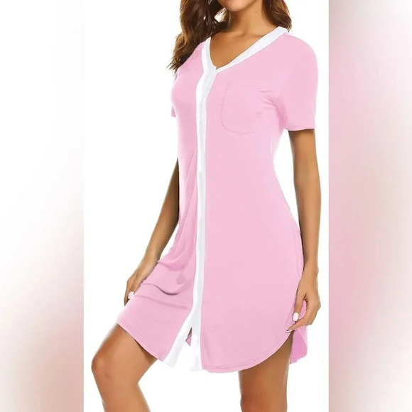 Ekouaer Nursing Sleepshirt Women Button-Front Nightshirt - Picture 2 of 15